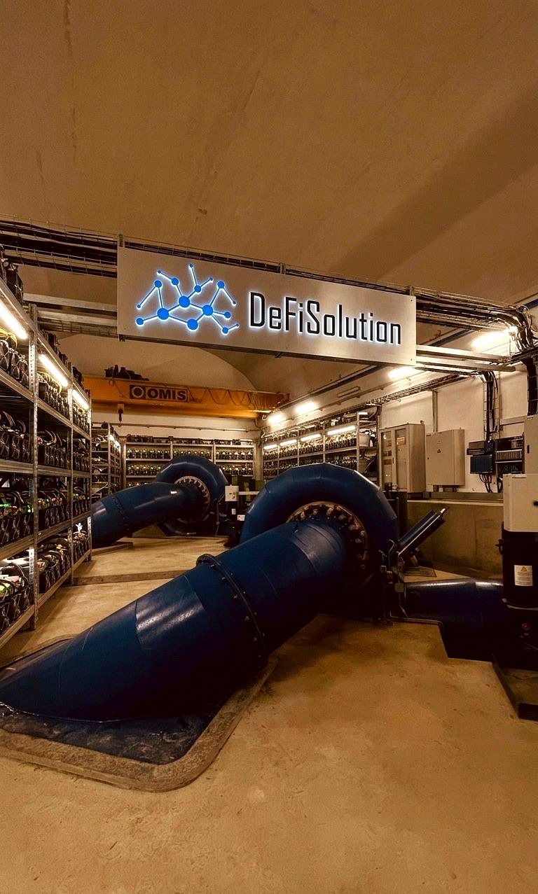 Mining farm DeFiSolution alimentata da energia idroelettrica